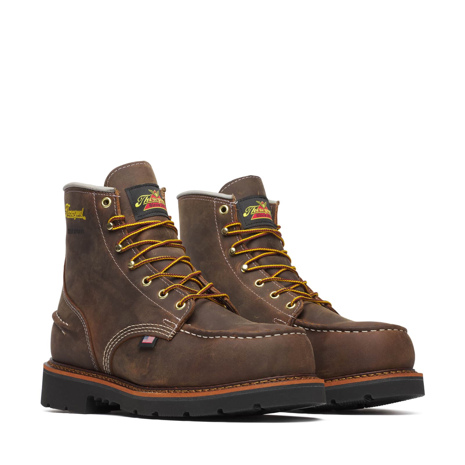 Thorogood Uniform Boots Fire_Safety_USA Thorogood 1957 Series Waterproof Safety Toe 6″ Crazy Horse Moc Toe - Men's