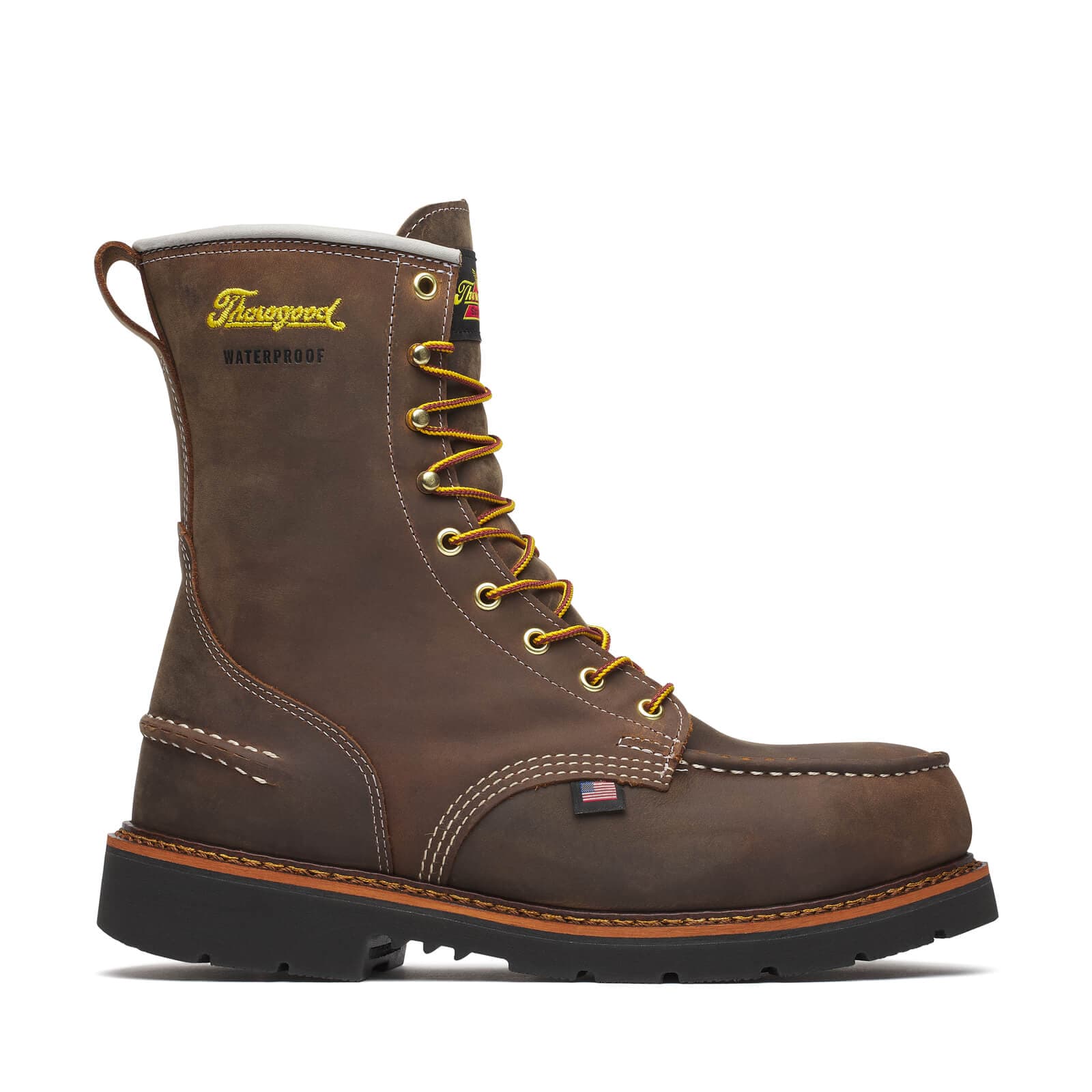 Thorogood Uniform Boots Fire_Safety_USA Thorogood 1957 Series Waterproof Safety Toe 8″ Crazy Horse Moc Toe - Men's