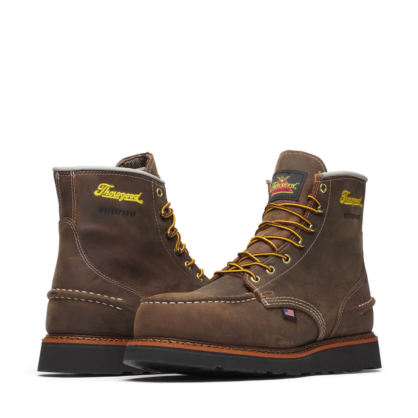 Thorogood Uniform Boots Fire_Safety_USA Thorogood 1957 Series WP 6″ Crazy Horse Steel Moc Toe - Men's