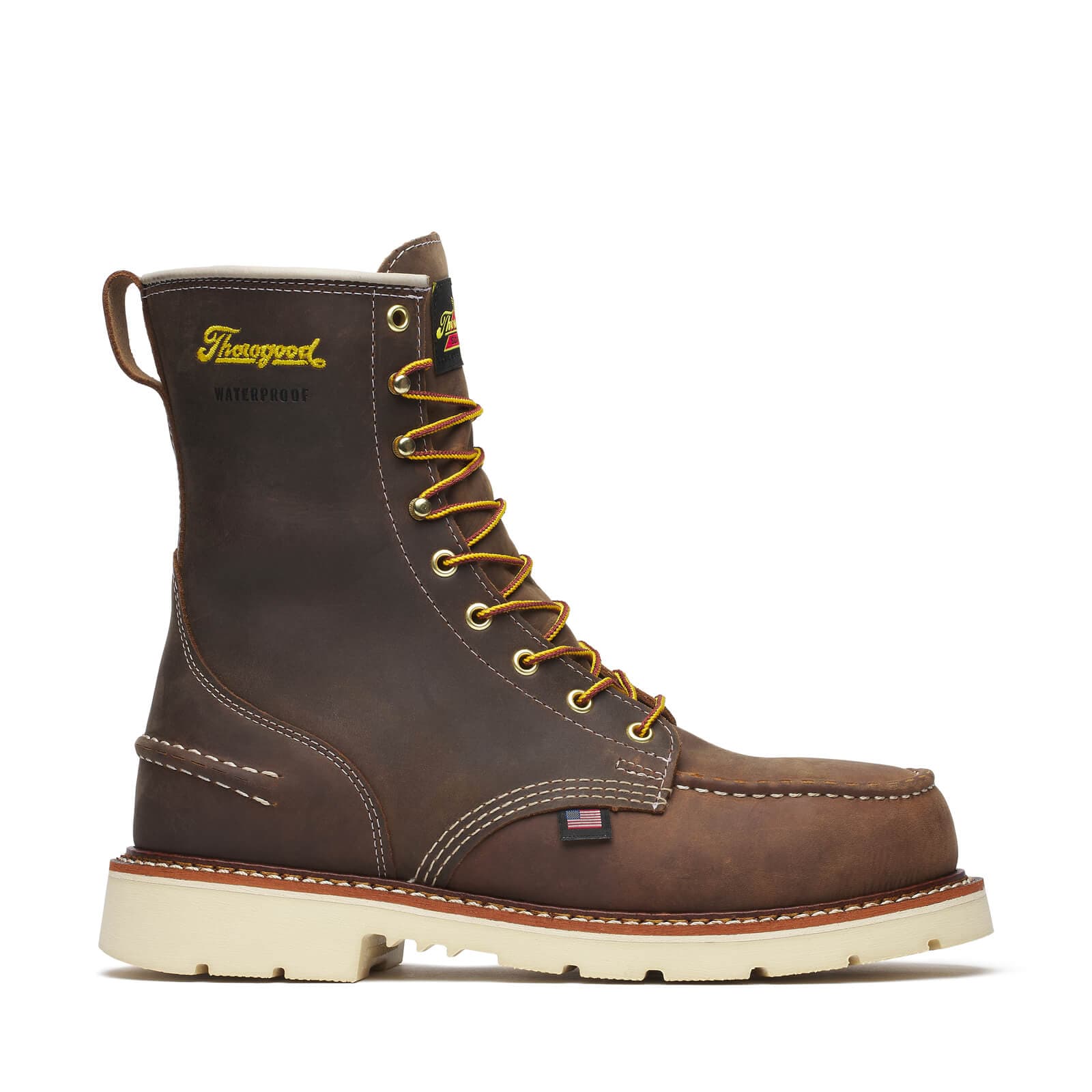 Thorogood Uniform Boots Fire_Safety_USA Thorogood 1957 Series WP 8″ Crazy Horse Steel Moc Toe 90 - Men's