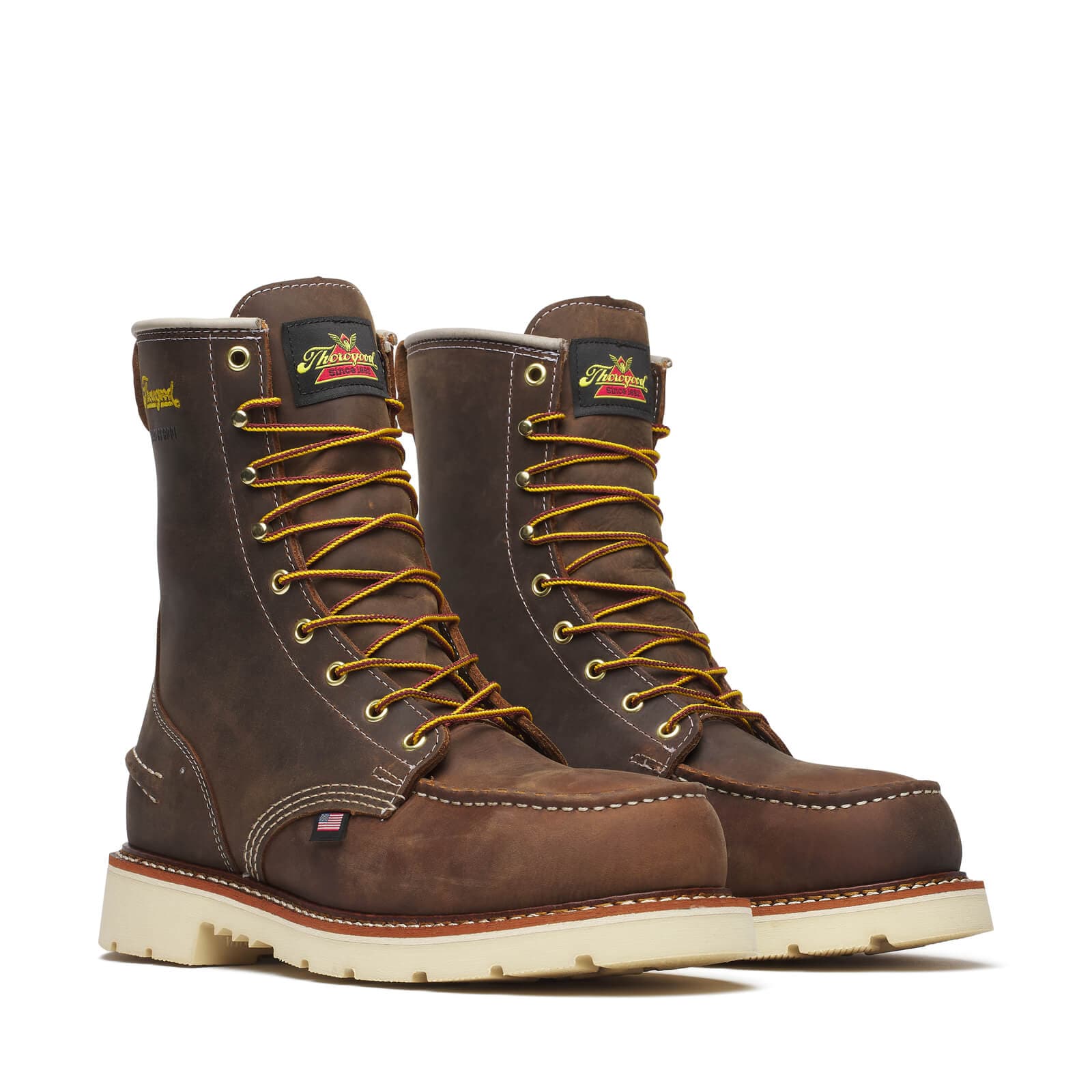 Thorogood Uniform Boots Fire_Safety_USA Thorogood 1957 Series WP 8″ Crazy Horse Steel Moc Toe 90 - Men's