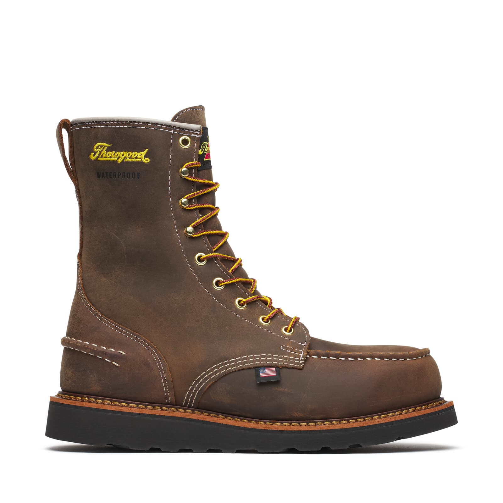 Thorogood Uniform Boots Fire_Safety_USA Thorogood 1957 Series WP 8″ Crazy Horse Steel Moc Toe - Men's