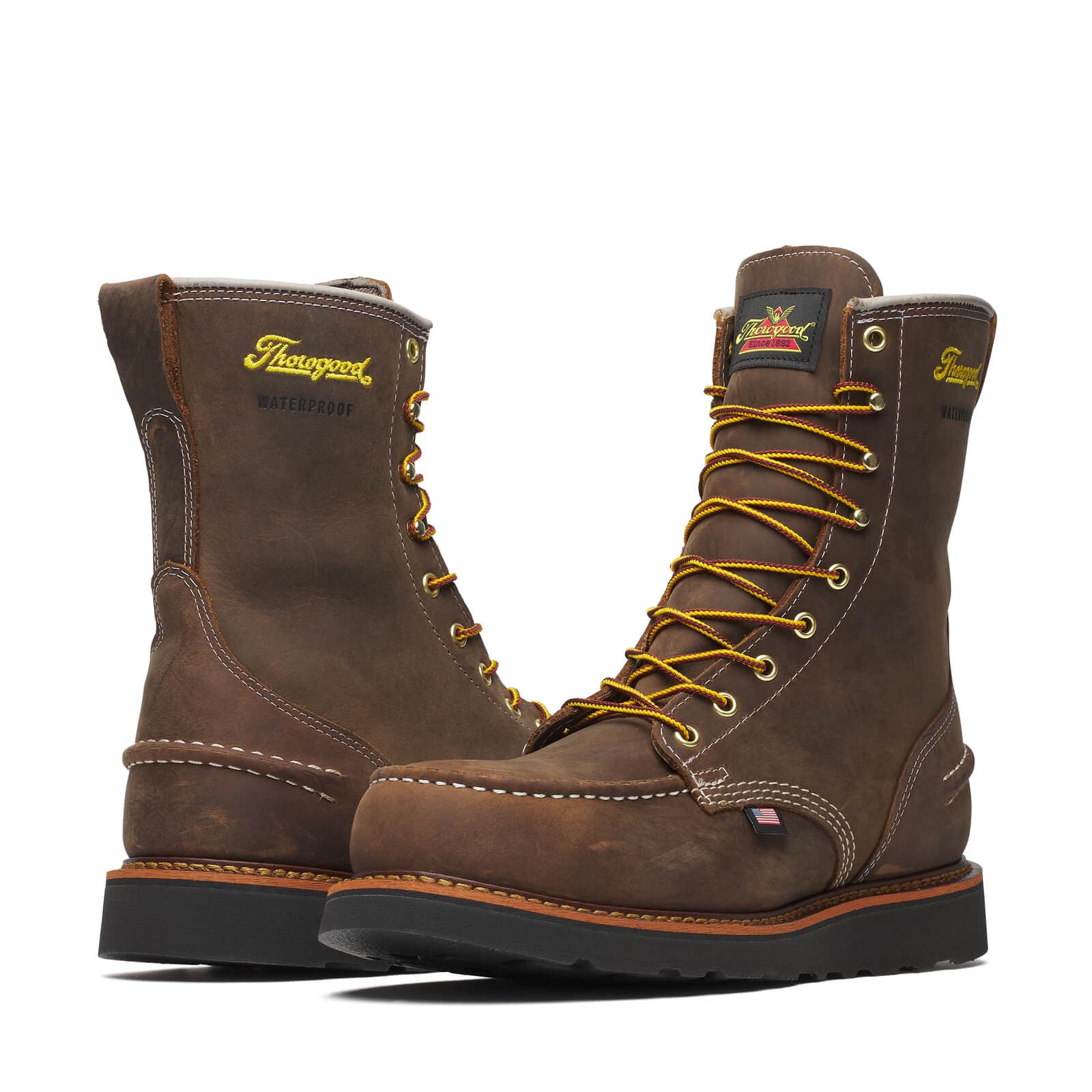 Thorogood Uniform Boots Fire_Safety_USA Thorogood 1957 Series WP 8″ Crazy Horse Steel Moc Toe - Men's