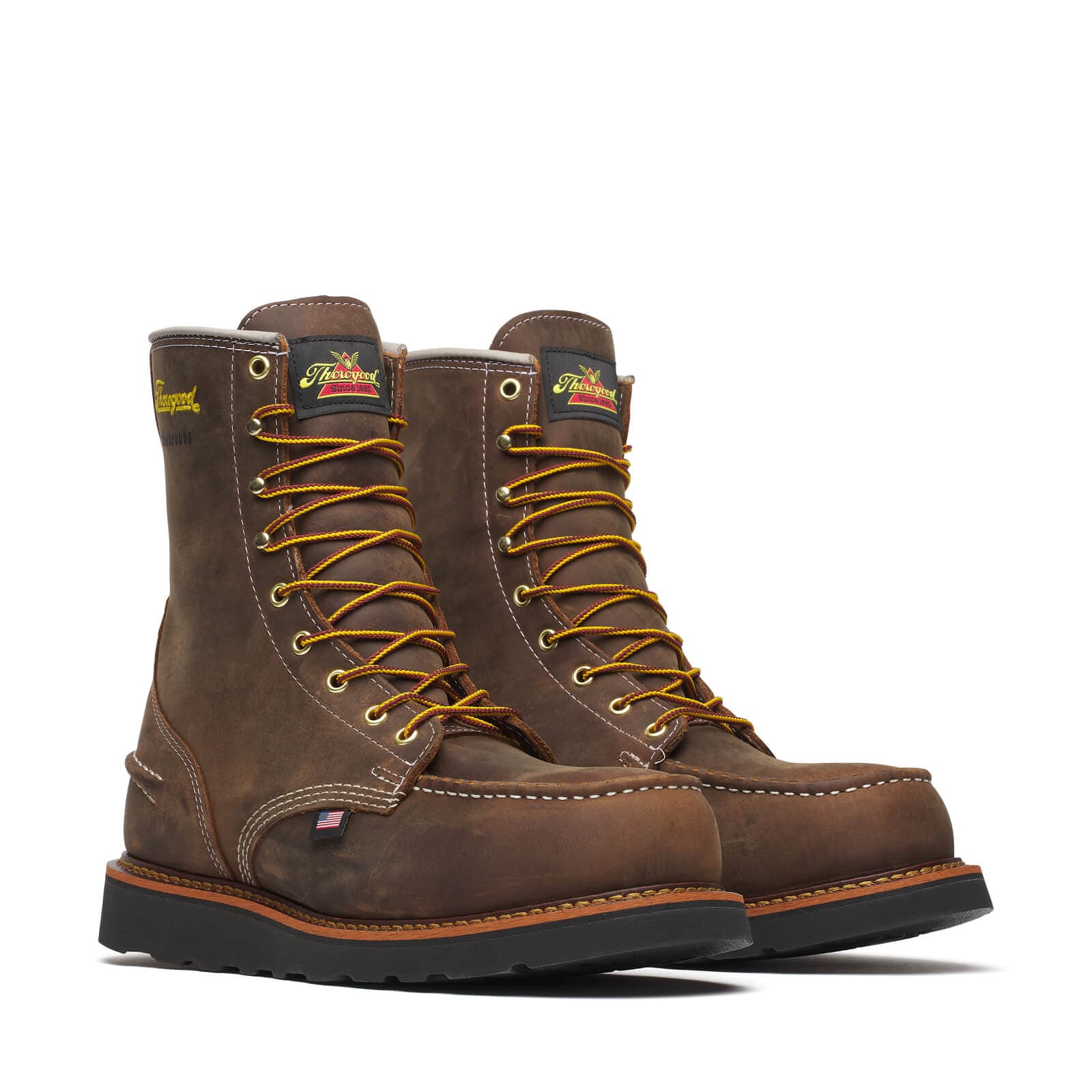 Thorogood Uniform Boots Fire_Safety_USA Thorogood 1957 Series WP 8″ Crazy Horse Steel Moc Toe - Men's