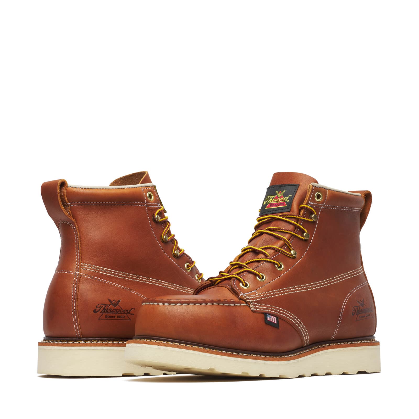 Thorogood Uniform Boots Fire_Safety_USA Thorogood American Heritage 6″ Tobacco Safety Toe - Men's