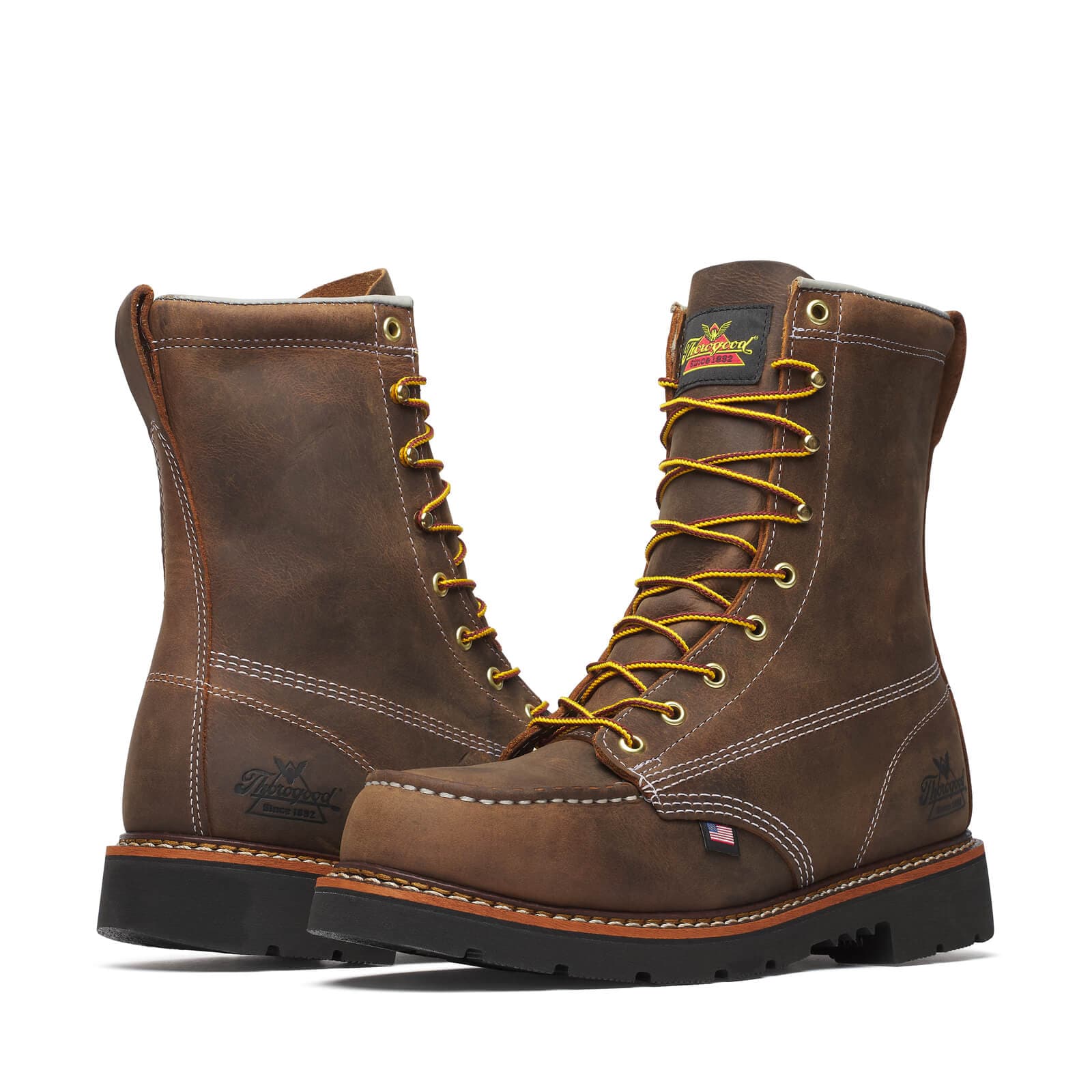 Thorogood Uniform Boots Fire_Safety_USA Thorogood American Heritage 8″ Crazy Horse Steel Moc Toe - Men's