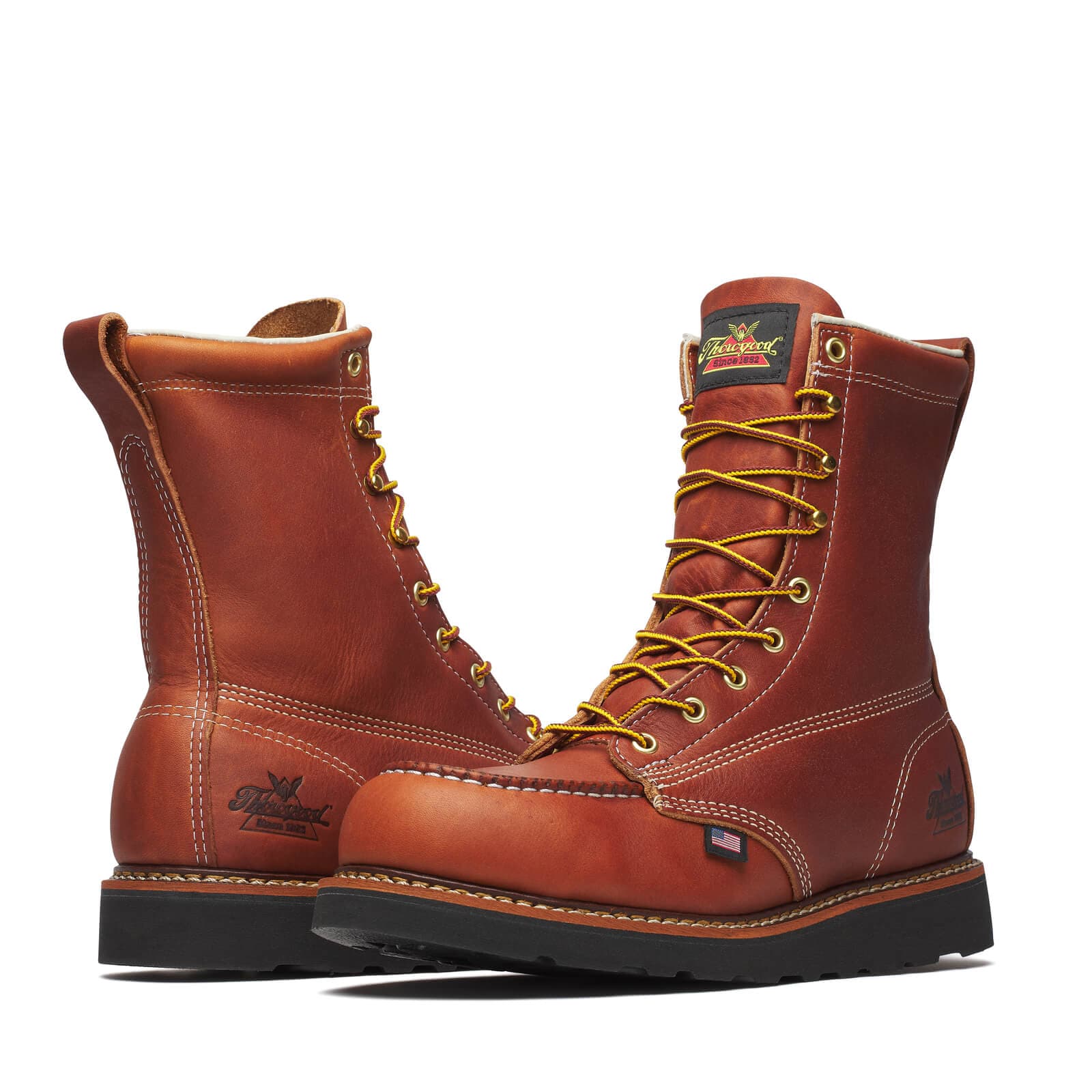 Thorogood American Heritage 8″ Tobacco Steel Moc Toe - Men's