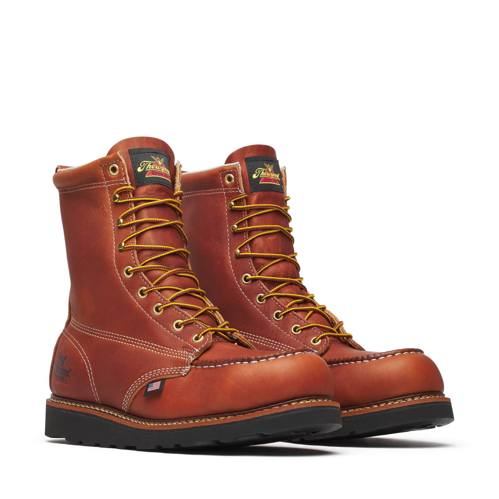 Thorogood Uniform Boots Fire_Safety_USA Thorogood American Heritage 8″ Tobacco Steel Moc Toe - Men's