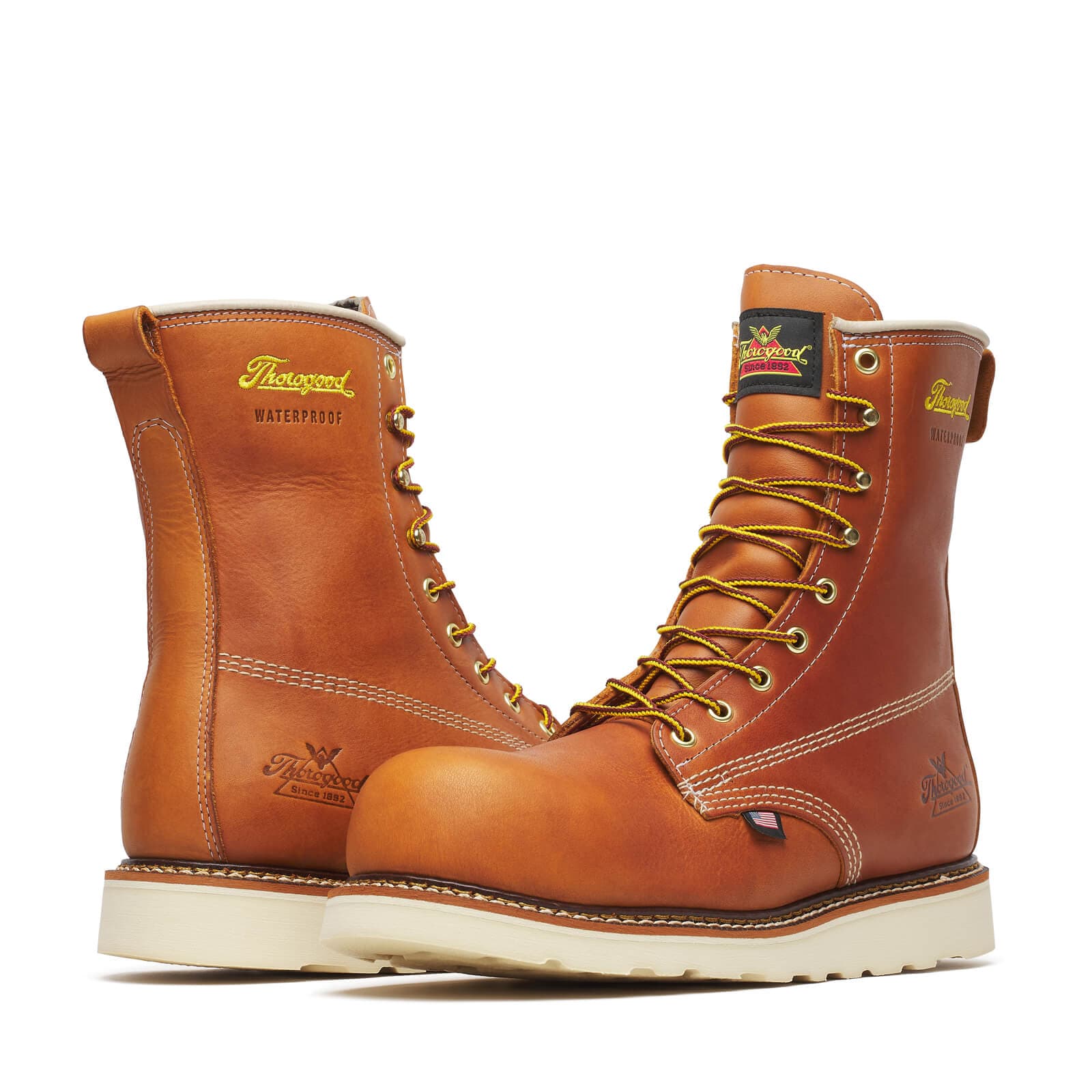 Thorogood American Heritage Waterproof 8″ Tobacco Composite Safety Toe -  Men's