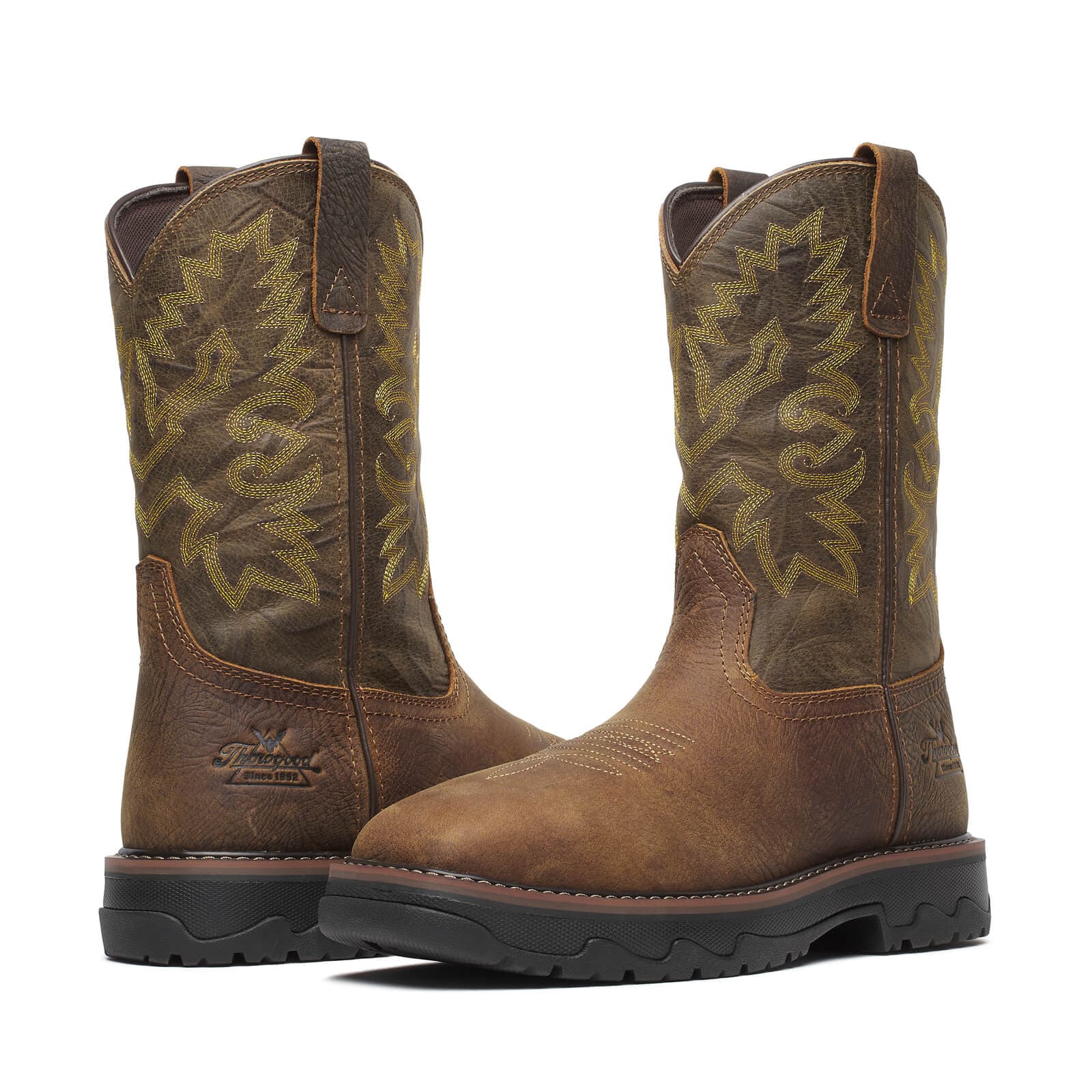 Thorogood Uniform Boots Fire_Safety_USA Thorogood Buffalo Ridge WP 11″ Brown/Sage Nano Sq Toe - Men's