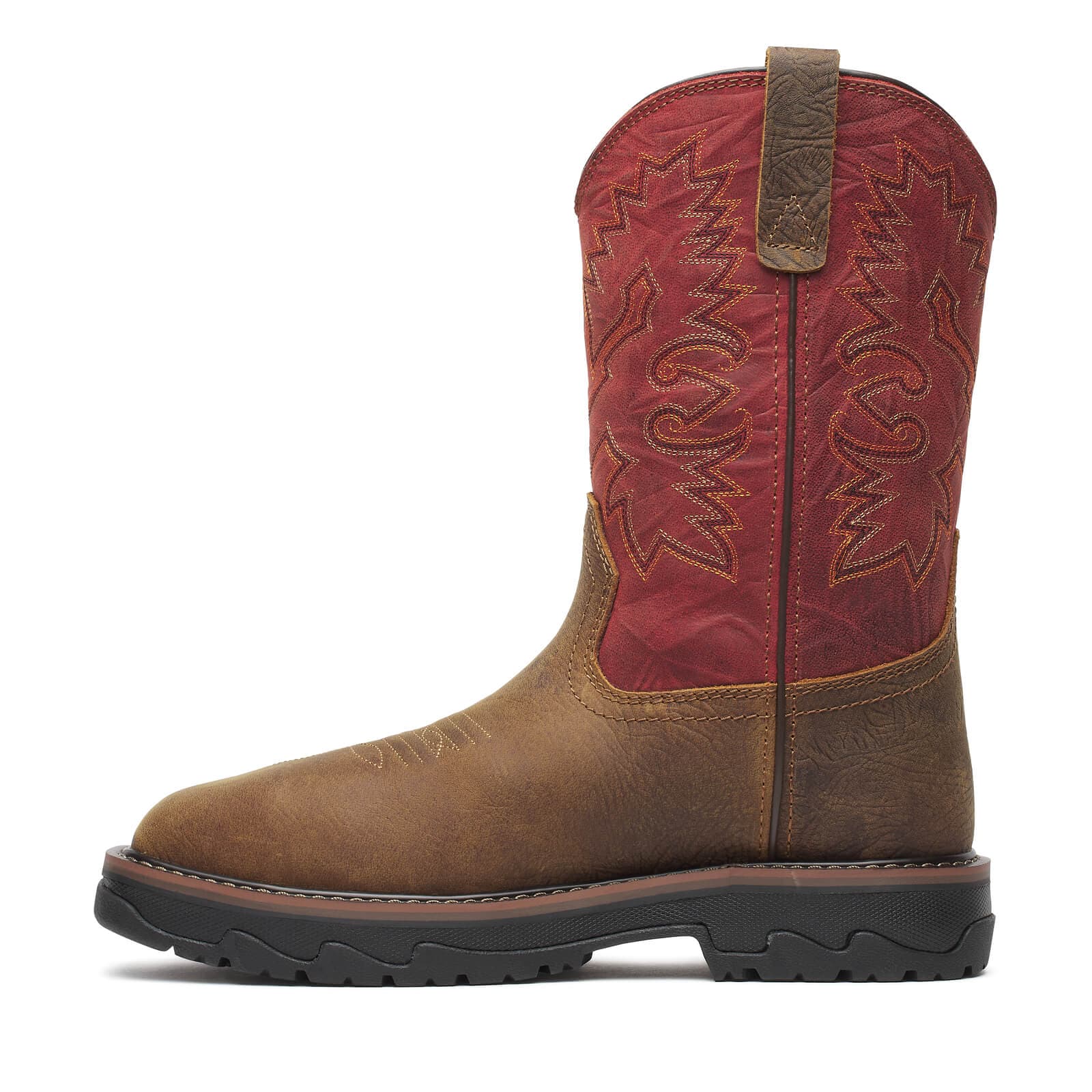 Thorogood Uniform Boots Fire_Safety_USA Thorogood Buffalo Ridge WP 11″ Brown/Scarlet Nano Sq Toe - Men's