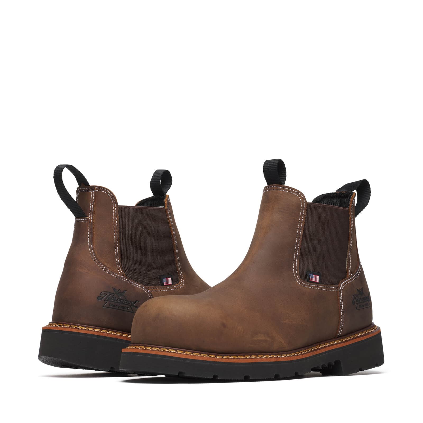 Thorogood Uniform Boots Fire_Safety_USA Thorogood Chelsea Crazy Horse Nano Round Toe - Men's