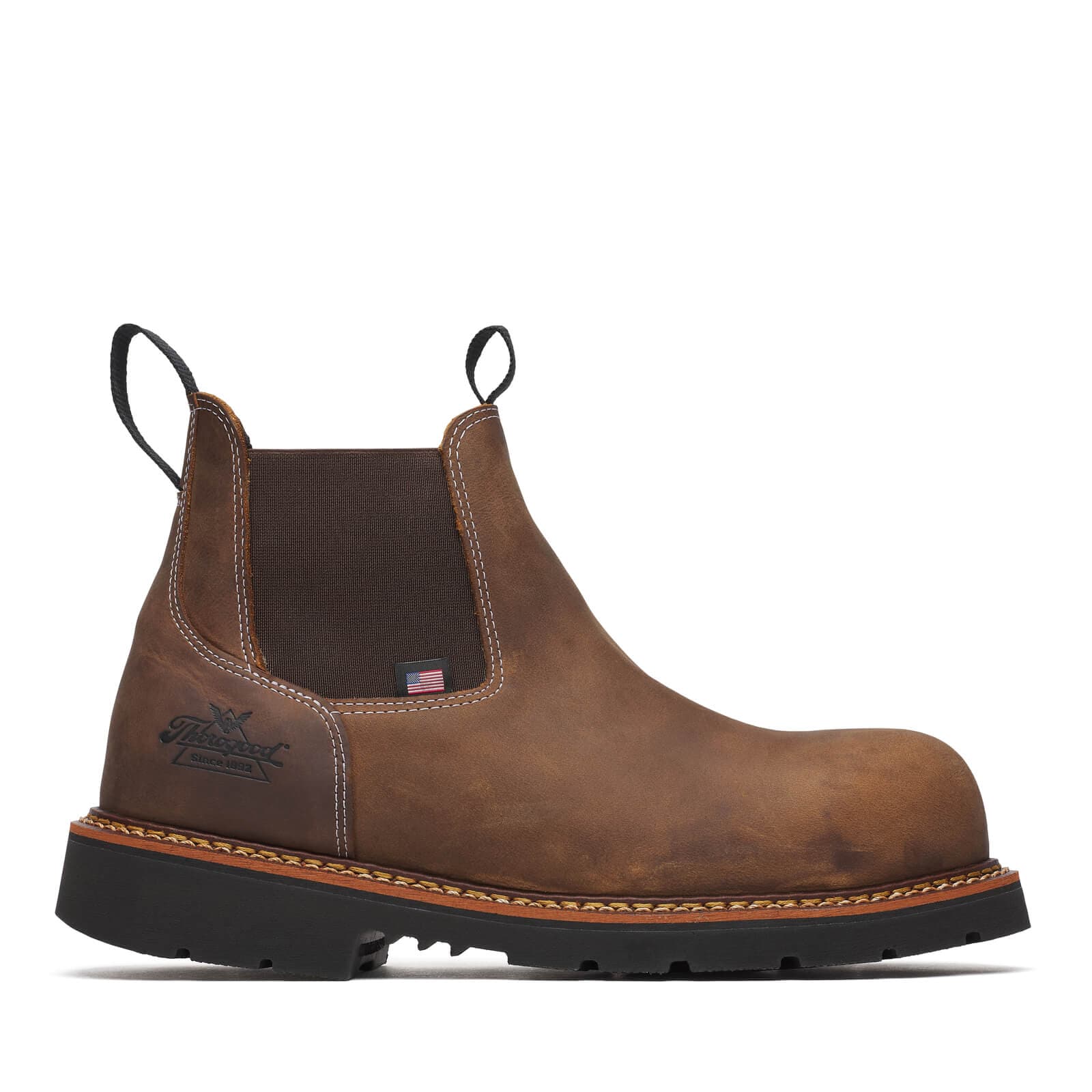 Thorogood Uniform Boots Fire_Safety_USA Thorogood Chelsea Crazy Horse Nano Round Toe - Men's