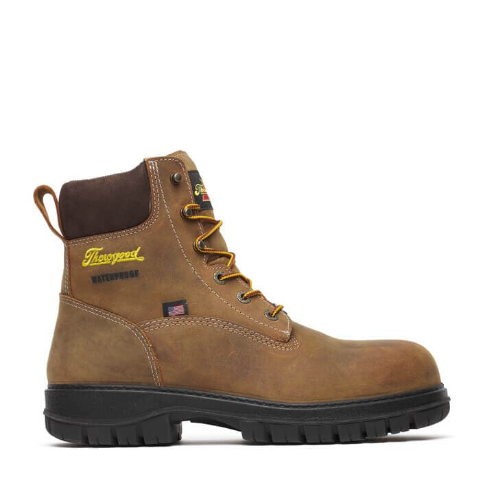 Thorogood Uniform Boots Fire_Safety_USA Thorogood Genesis Series 6″ Chestnut Nano Safety Toe Waterproof - Men's