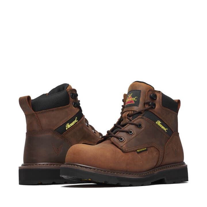 Thorogood Uniform Boots Fire_Safety_USA Thorogood Jobsite Series 6″ Crazy Horse Waterproof Safety Toe - Men's