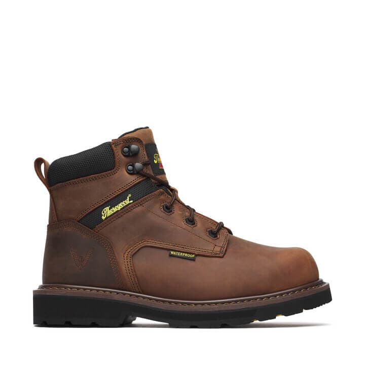 Thorogood Uniform Boots Fire_Safety_USA Thorogood Jobsite Series 6″ Crazy Horse Waterproof Safety Toe - Men's