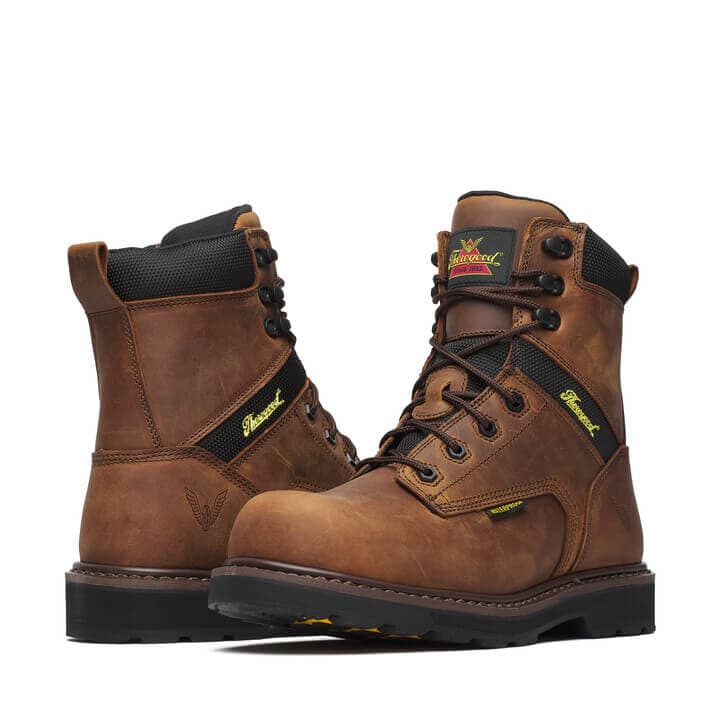 Thorogood Uniform Boots Fire_Safety_USA Thorogood Jobsite Series 8″ Crazy Horse Waterproof Safety Toe - Men's