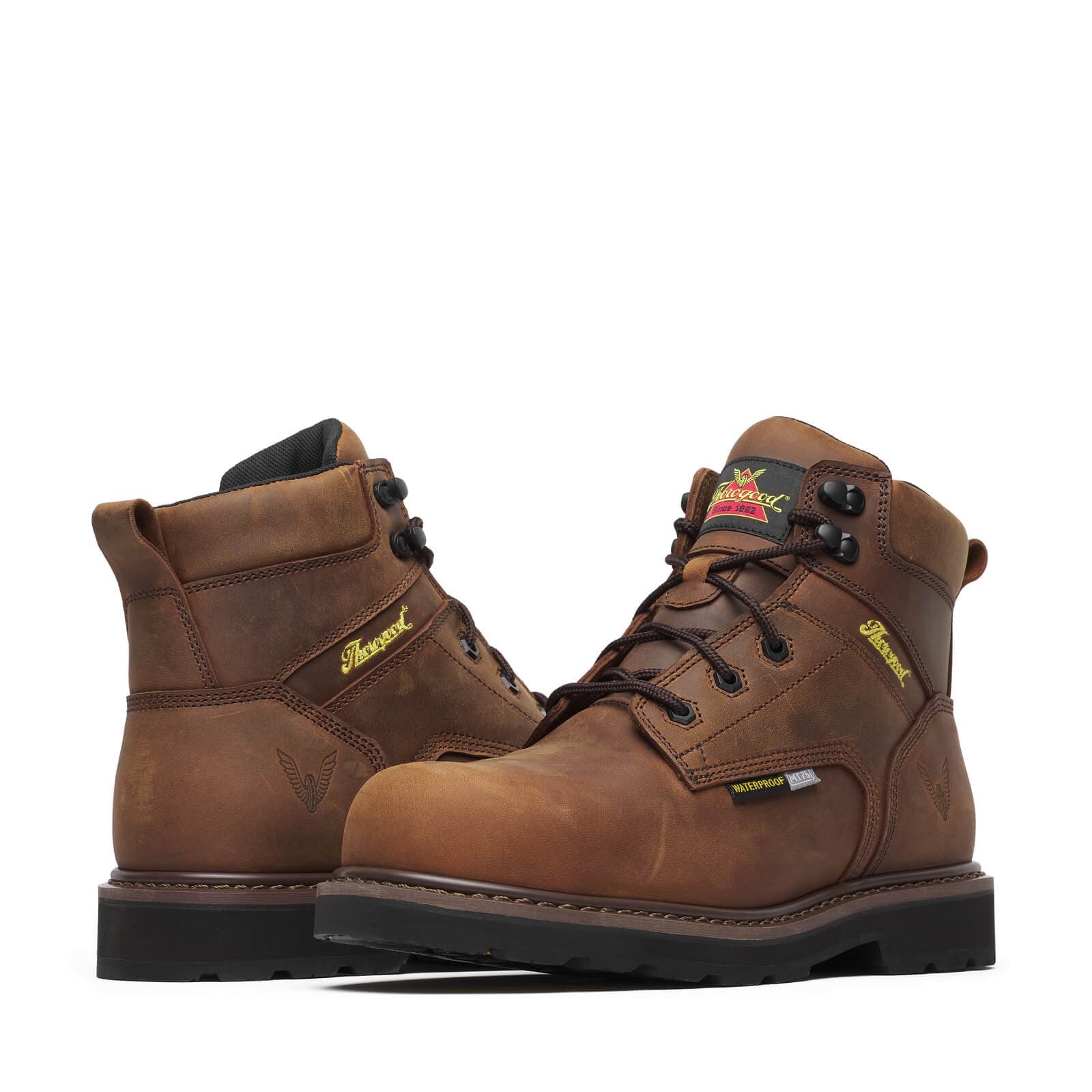 Thorogood Uniform Boots Fire_Safety_USA Thorogood Jobsite Series WP 6″ Crazy Horse Comp Round Toe - Men's