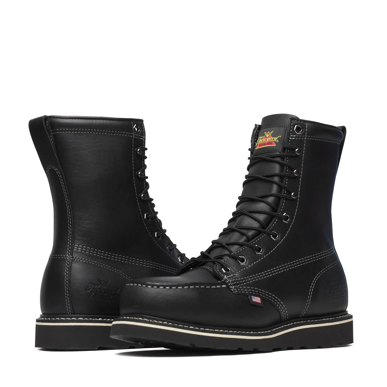 Thorogood Uniform Boots Fire_Safety_USA Thorogood Midnight Series 8″ Black Moc Safety Toe - Men's