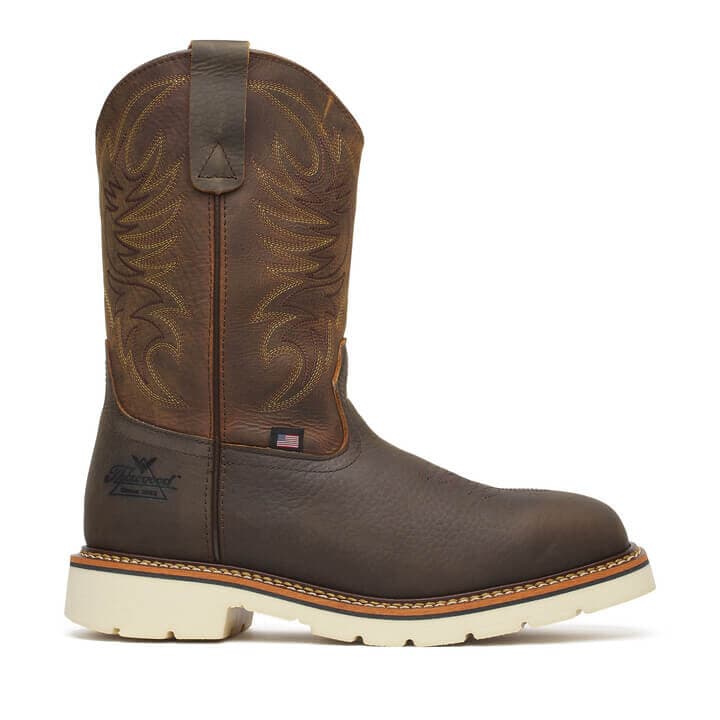 Thorogood Uniform Boots Fire_Safety_USA Thorogood Square Toe Wellington Pebble Bottom/Crazy Horse Upper 11″ Safety Toe - Men's