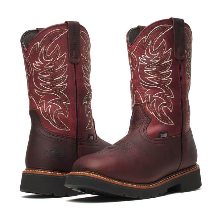 Thorogood Uniform Boots Fire_Safety_USA Thorogood Western Work 11" Waterproof Chili/Crimson- Men's
