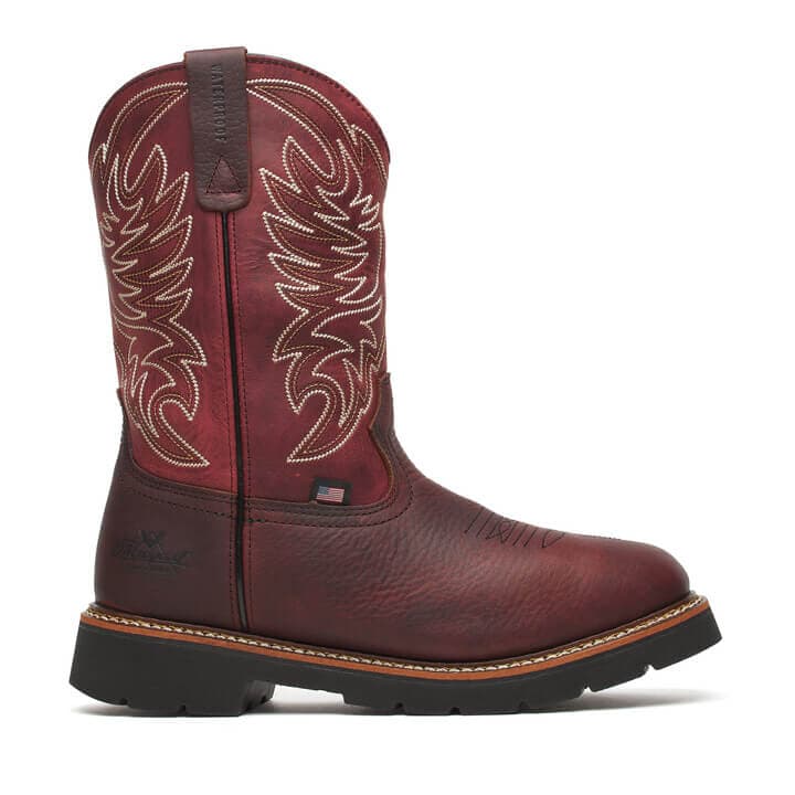 Thorogood Uniform Boots Fire_Safety_USA Thorogood Western Work 11" Waterproof Chili/Crimson- Men's