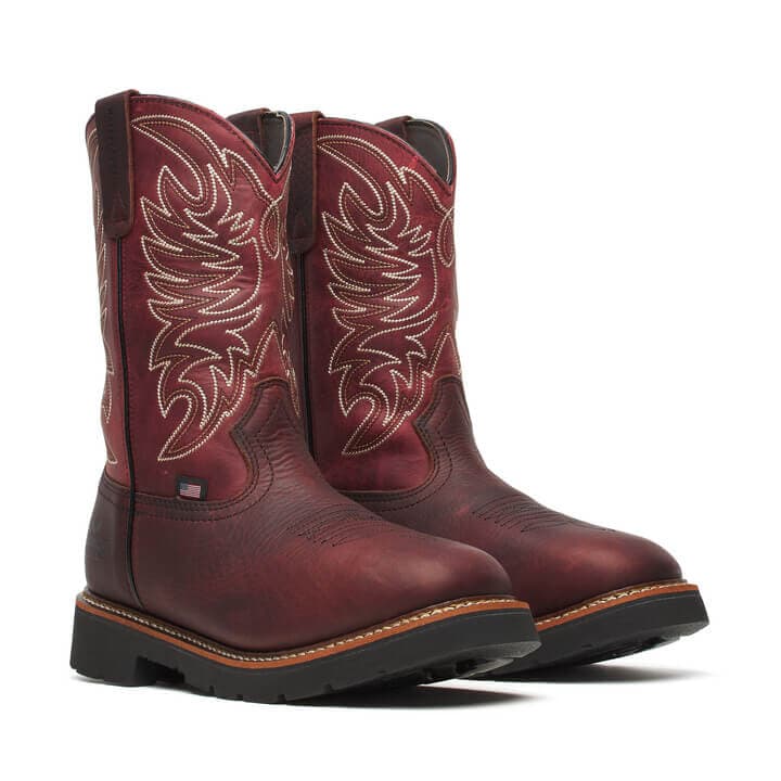 Thorogood Uniform Boots Fire_Safety_USA Thorogood Western Work 11" Waterproof Chili/Crimson- Men's
