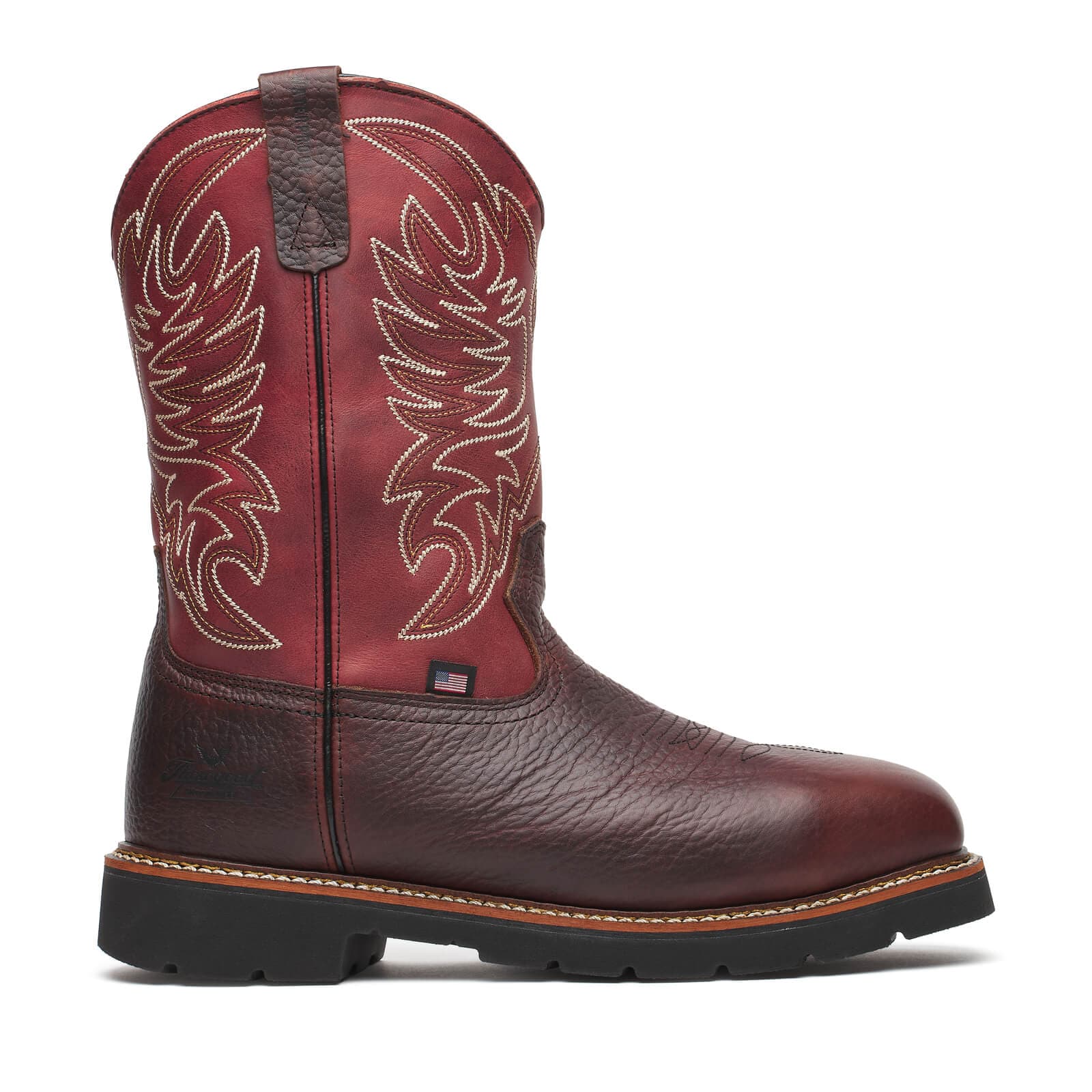 Thorogood Uniform Boots Fire_Safety_USA Thorogood Western Work Waterproof Chili/Crimson 11″ Safety Toe - Men's