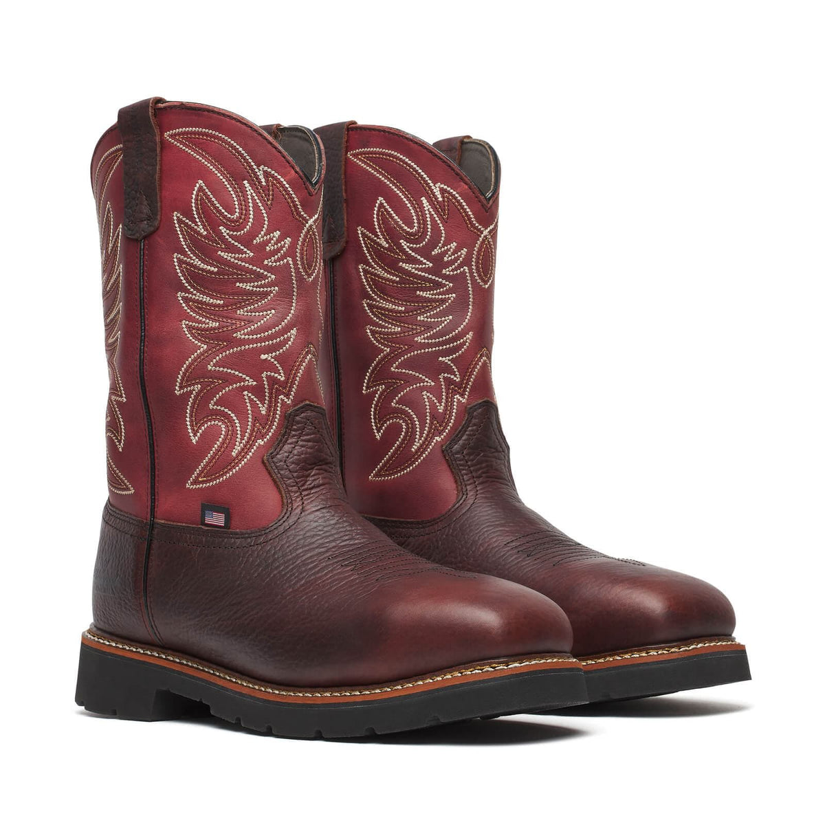 Thorogood Uniform Boots Fire_Safety_USA Thorogood Western Work Waterproof Chili/Crimson 11″ Safety Toe - Men's