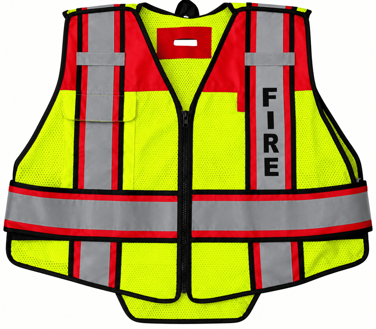 Fire Ninja Safety Vests Fire_Safety_USA Ultra-Bright Red Fire Public Safety Vest