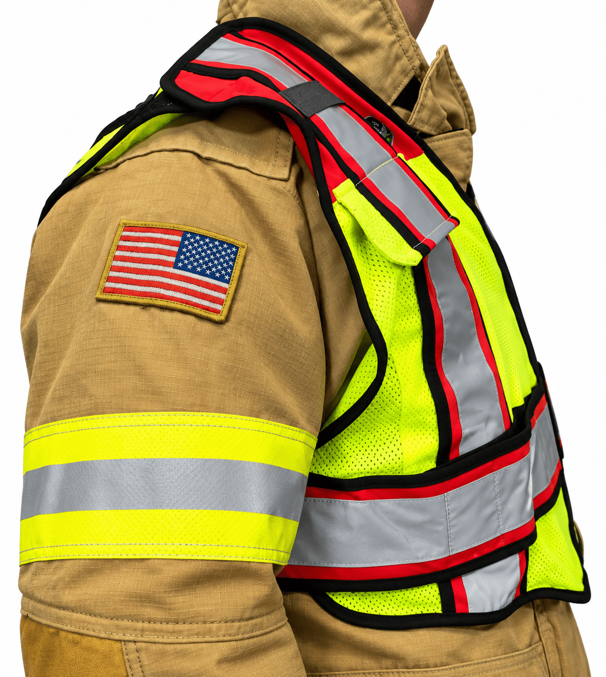 Fire Ninja Safety Vests Fire_Safety_USA Ultra-Bright Red Fire Public Safety Vest