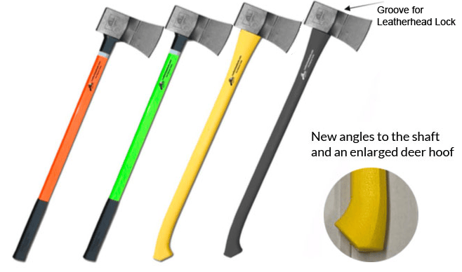 LeatherHead Tools Forcible Entry Fire_Safety_USA ULTRA-FORCE AXE 35.5" with Yellow Handle and Textured Heavy-Duty Grip