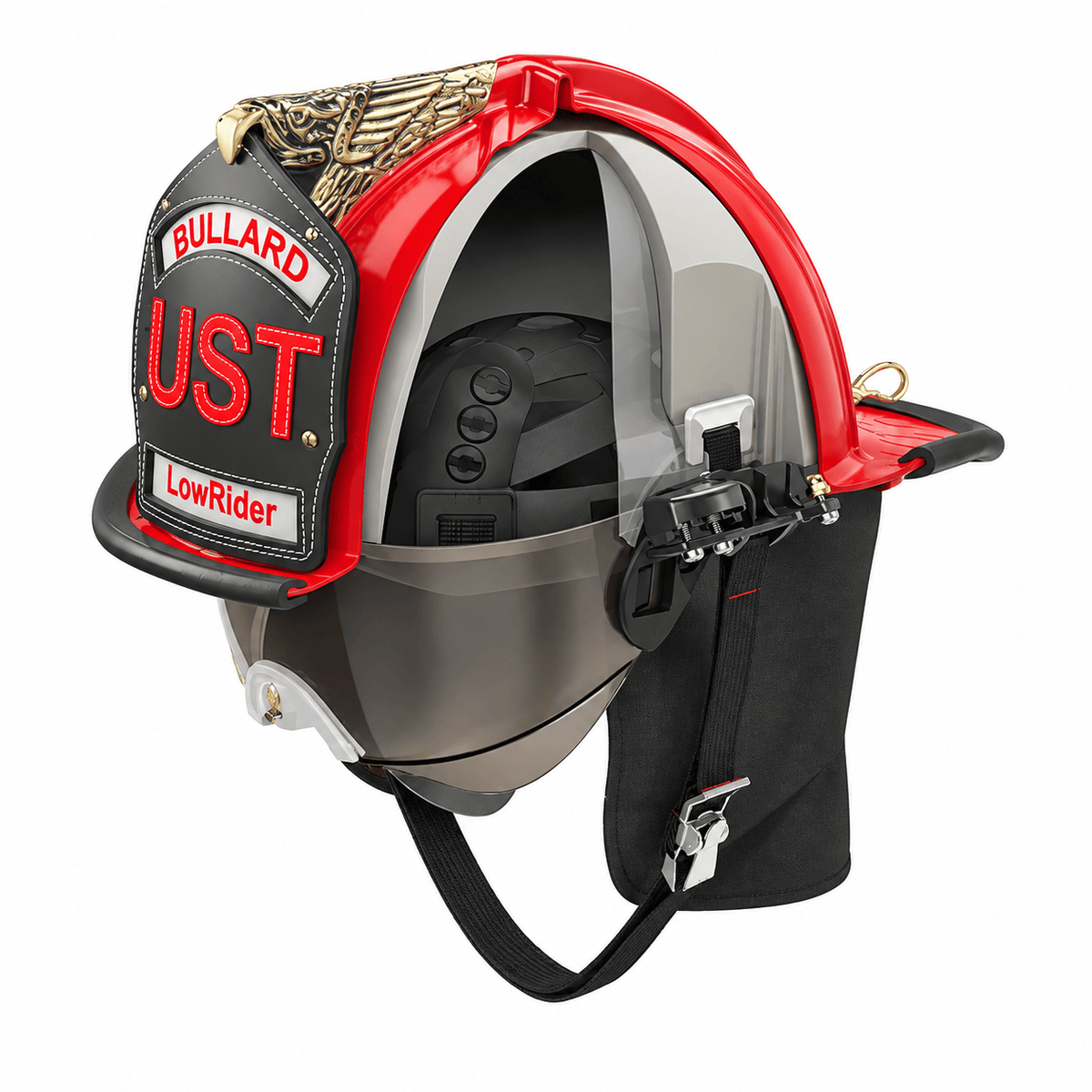 Bullard Helmet Fire_Safety_USA UST® LowRider Traditional Fire Helmet with 4" Faceshield and FireFit® Comfort System - Matte Finish