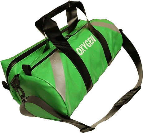 R & B Fabrication Bags and Packs Fire_Safety_USA Vinyl Green Oxygen Roll with Side Pocket