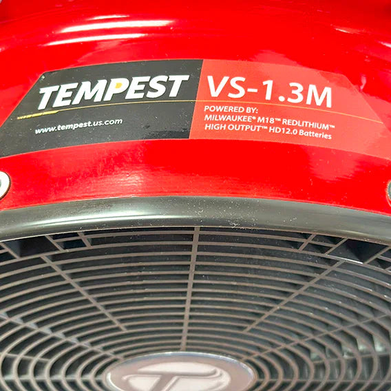 Tempest Fans & Blowers Fire_Safety_USA VS1.3 Milwaukee Platform Battery Powered Fan