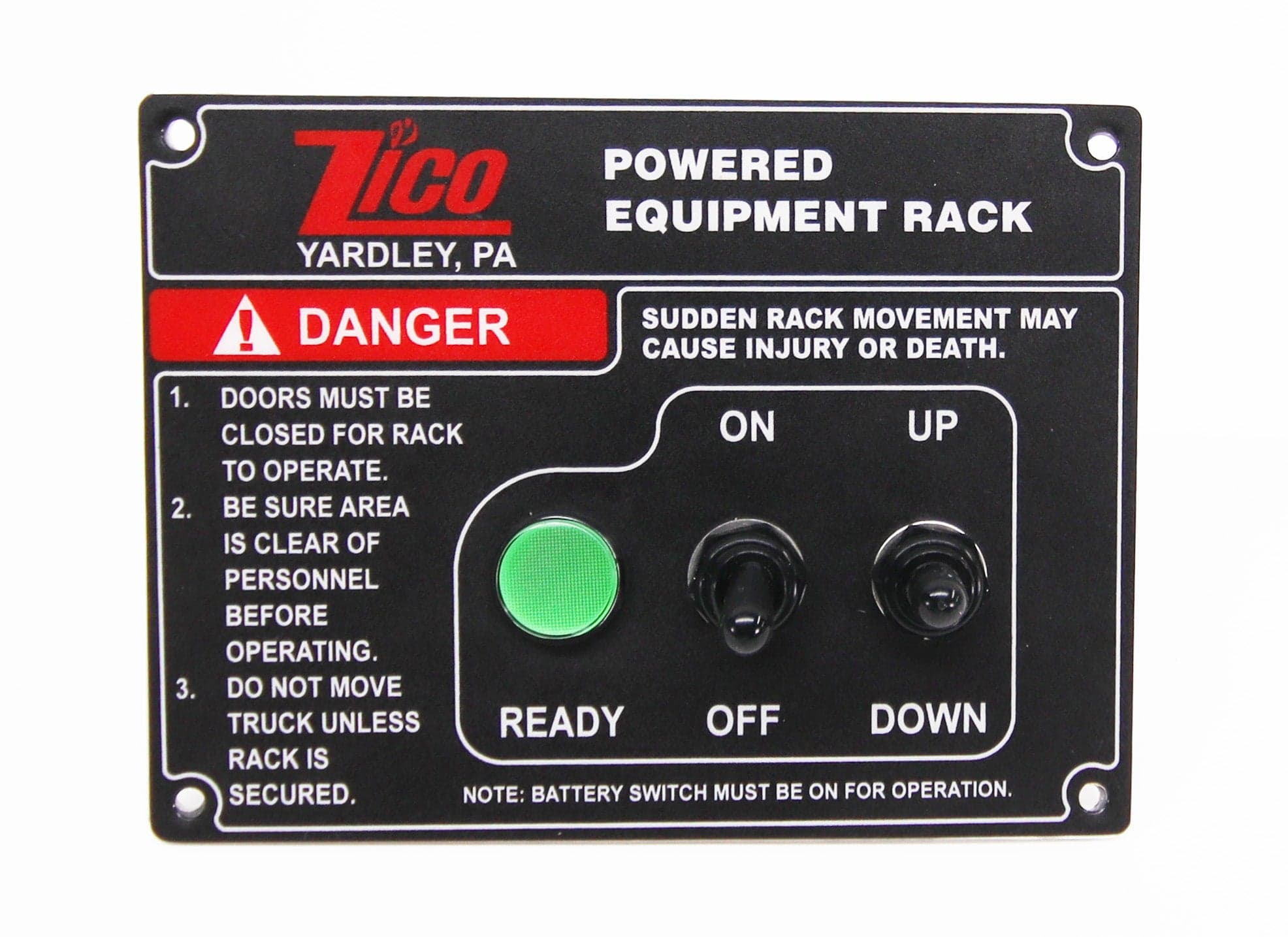 Ziamatic System-Switch Panel Fire_Safety_USA Ziamatic QUIC-Lift System-Switch Panel