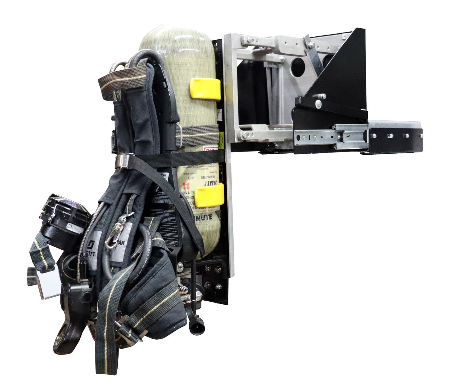 Ziamatic SCBA Brackets Fire_Safety_USA Ziamatic QUIC-SLIDE Swing-Down SCBA Bracket