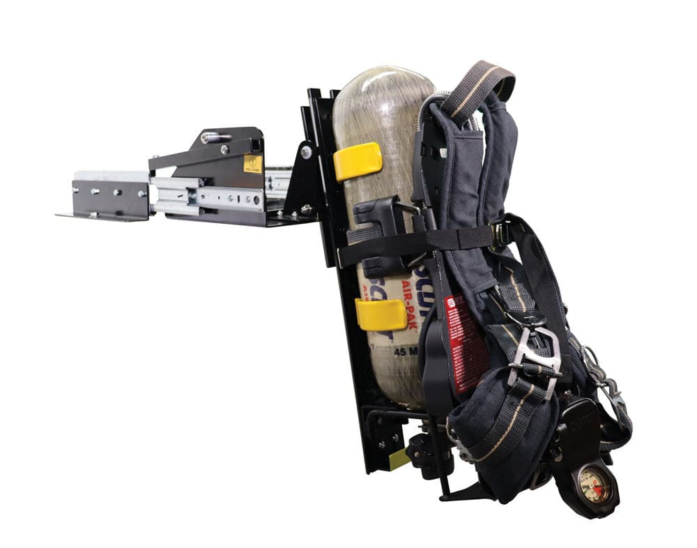 Ziamatic SCBA Brackets Fire_Safety_USA Ziamatic QUIC-SWING Flip-Down 180° SCBA Bracket