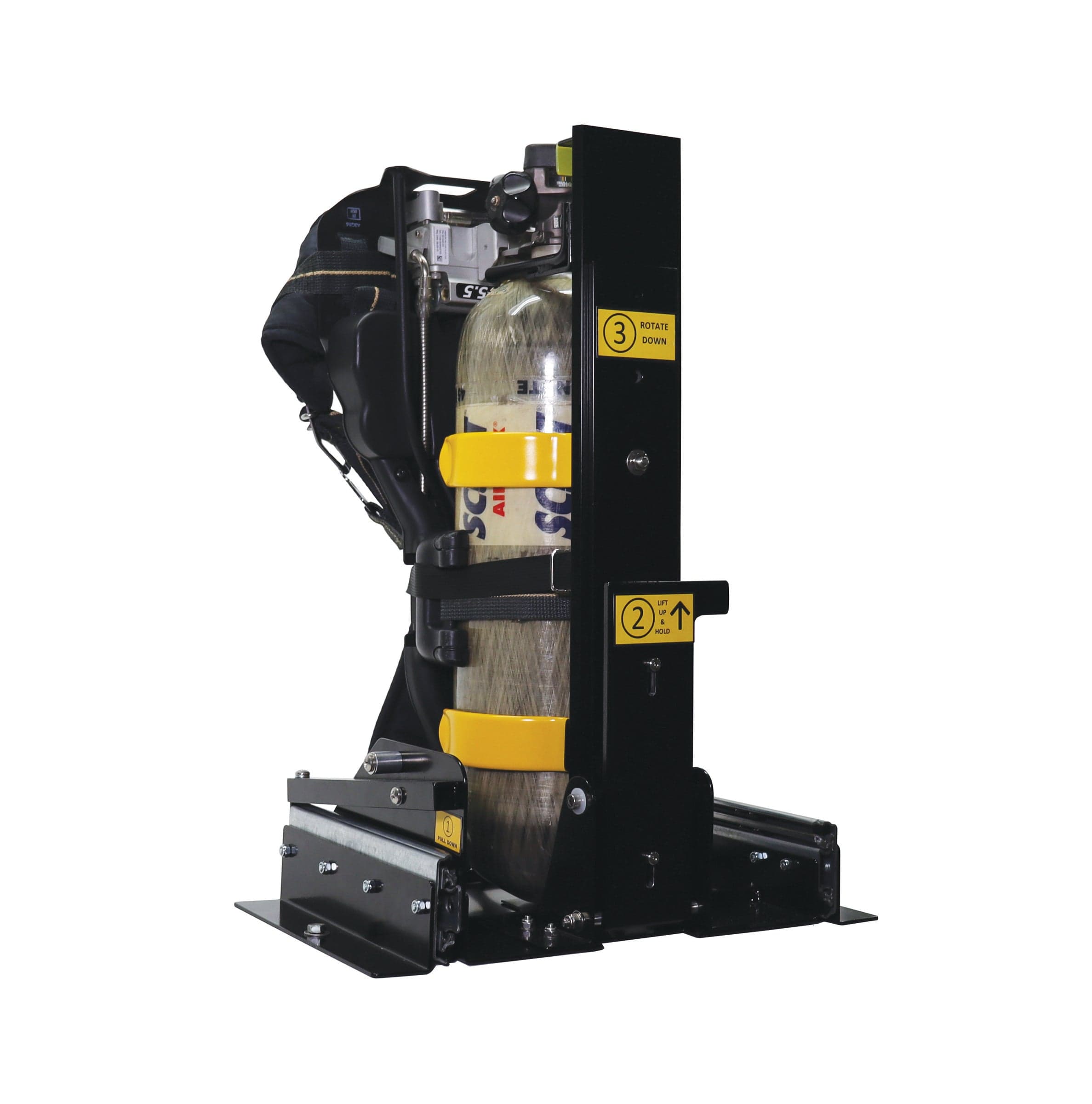 Ziamatic SCBA Brackets Fire_Safety_USA Ziamatic QUIC-SWING Flip-Down 180° SCBA Bracket