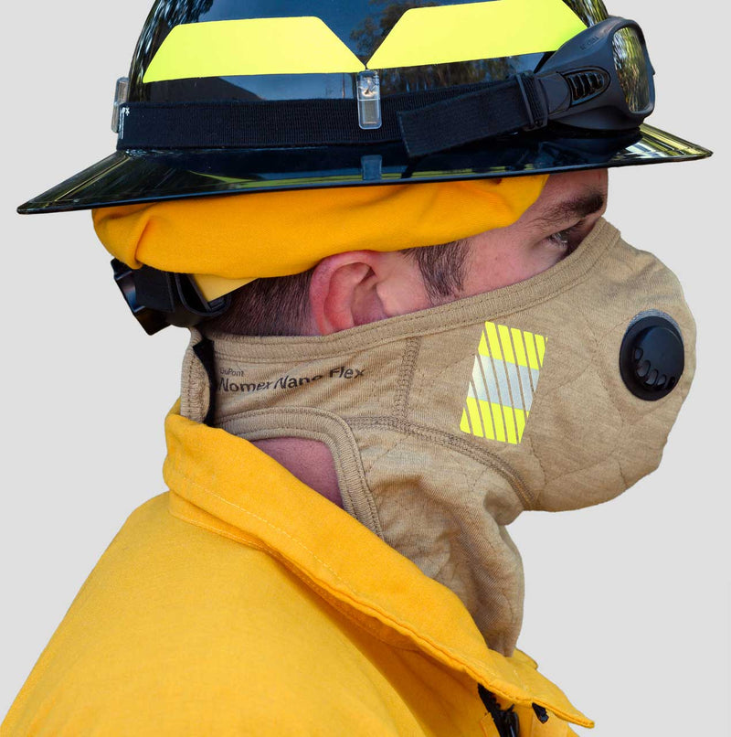 Barriaire Gold Particulate Mask with neck gaiter and 3M Trim