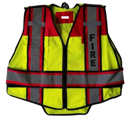 Fire Ninja Safety Vests Fire_Safety_USA Fire Ninja Fire Safety Vest Red