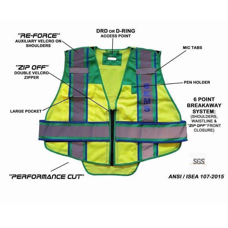 Fire Ninja Safety Vests Fire_Safety_USA Fire Ninja Safety Vest Green / Blue EMS