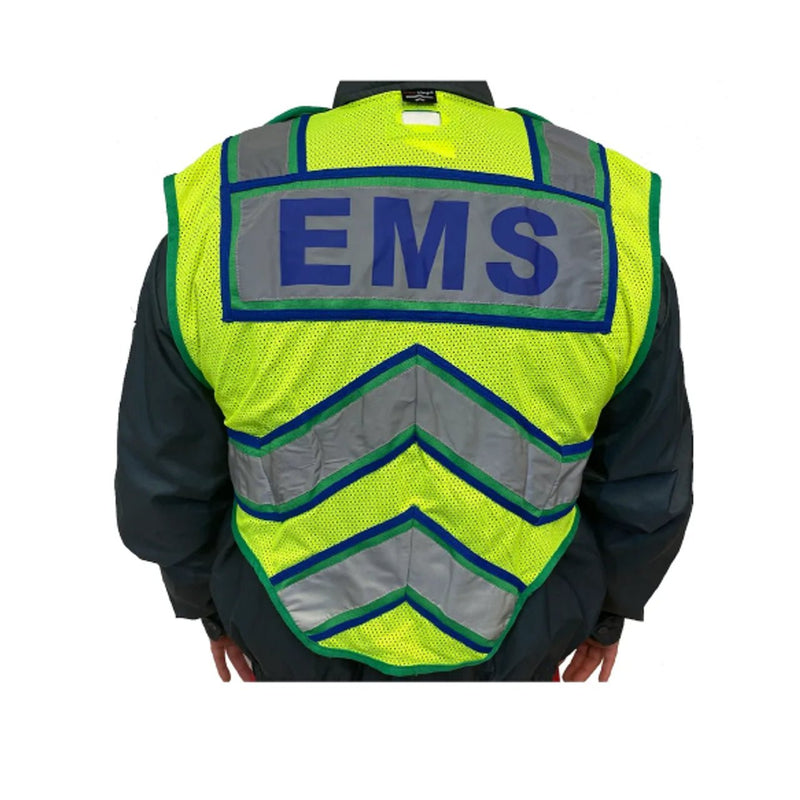 Fire Ninja Safety Vests Fire_Safety_USA Fire Ninja Ultra-bright Green/Blue-EMS Public Safety Vest