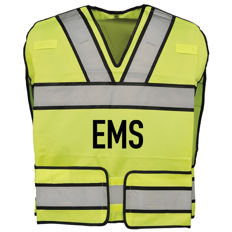 Gerber Outerwear Safety Vests Fire_Safety_USA Gerber Outerwear Bright Star Vest Lime w/ Black edged Silver Trim