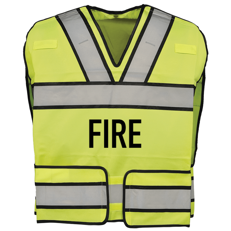 Gerber Outerwear Safety Vests Fire_Safety_USA Gerber Outerwear Bright Star Vest Lime w/ Black edged Silver Trim