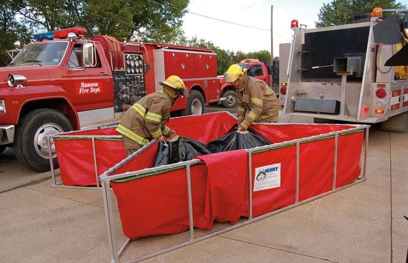 Husky Portable Folding Tanks Fire_Safety_USA Husky Portable Steel & Aluminum Folding Tanks