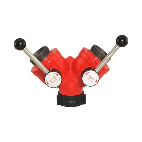 Fire Hose Nozzles Direct Hydrant Valves Fire_Safety_USA Hydrant Wye Valve (1) 2-1/2" Female Inlet x (2) 2-1/2" Outlets