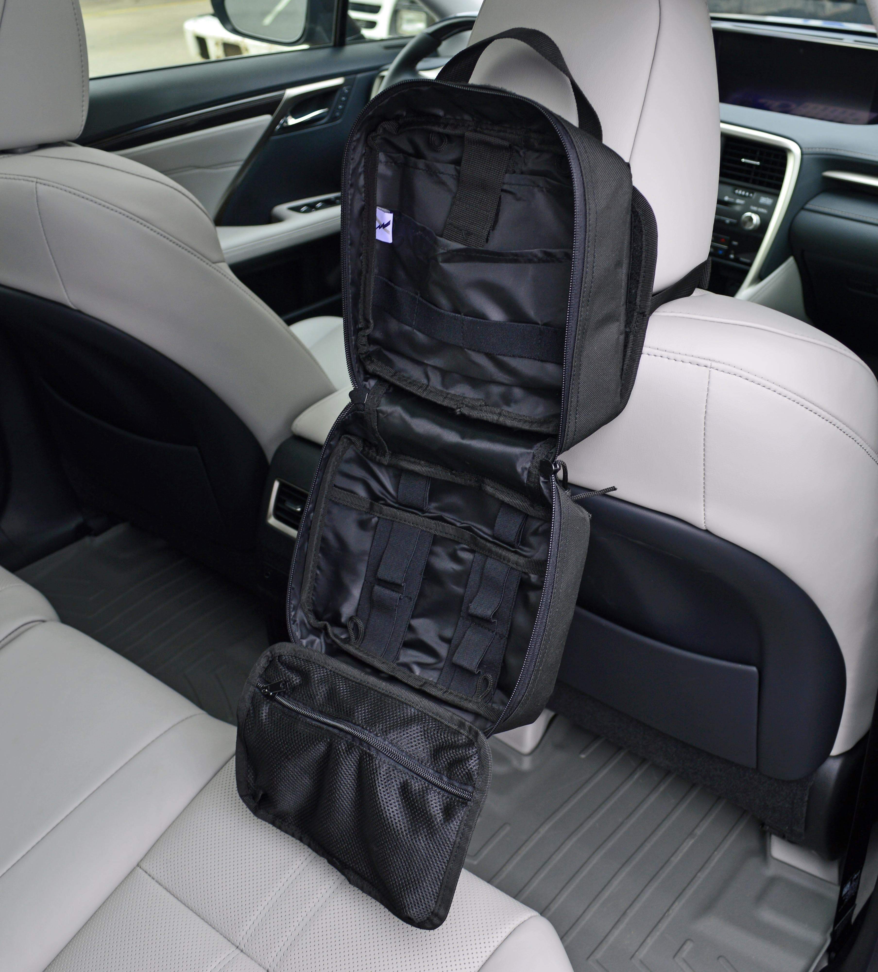 Lightning X Bags and Packs Lightning X Products Large Rip-Away IFAK Trauma Bag for Car Head Rest – Laser Cut MOLLE Compatible Pouch
