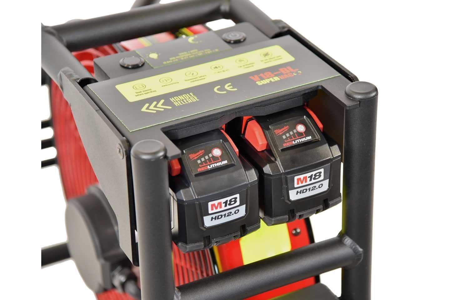 Super Vac 16" PPV Fan - Milwaukee Batteries, Chargers and Shore Power