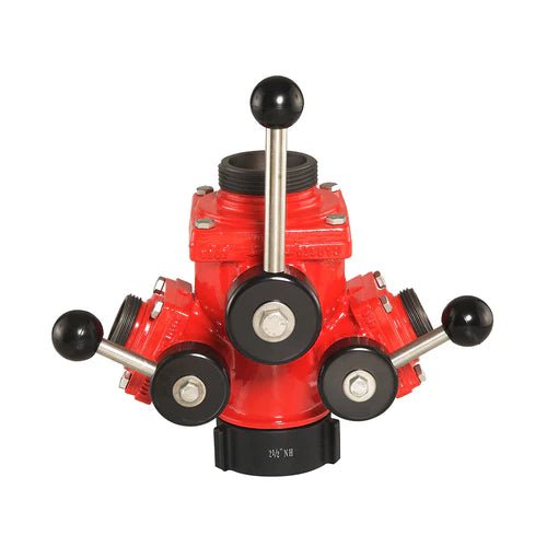 Fire Hose Nozzles Direct Hydrant Valves Fire_Safety_USA Water Thief Valve (1) 2-1/2" Female Inlet & Outlet x (2) 1-1/2" Outlets